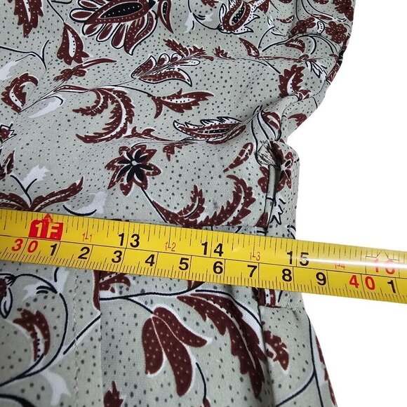 Ivy City Paisley Print Sleeveless Ruffled V-Neck Jumpsuit Wide Leg Women's Small - Picture 13 of 16